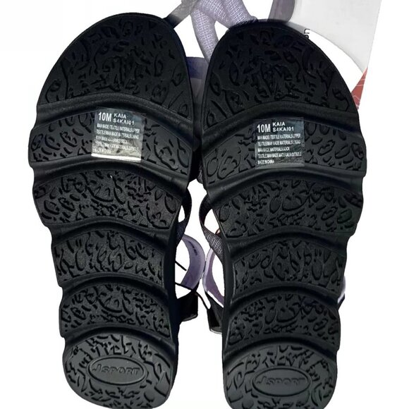 Women's Sandals Size 10 Black and Purple JSport KAIA Adjustable Strap Shoe Comfy - Picture 5 of 6